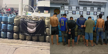 Sete homens são pr3s0s por furt0 de 68 botijas de gás de distribuidora na ZL de Manaus