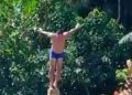 Vídeo flagra instante em que lancha acerta homem após mergulho em rio