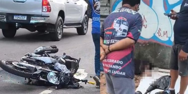 Vídeo: suspeito de r0ubar moto cai durante a fuga e m0rre em Manaus