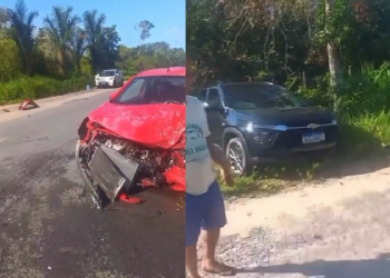 Carro e caminhonete se ch0cam na AM-010 e deixam um ferid0