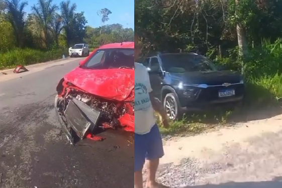 Carro e caminhonete se ch0cam na AM-010 e deixam um ferid0