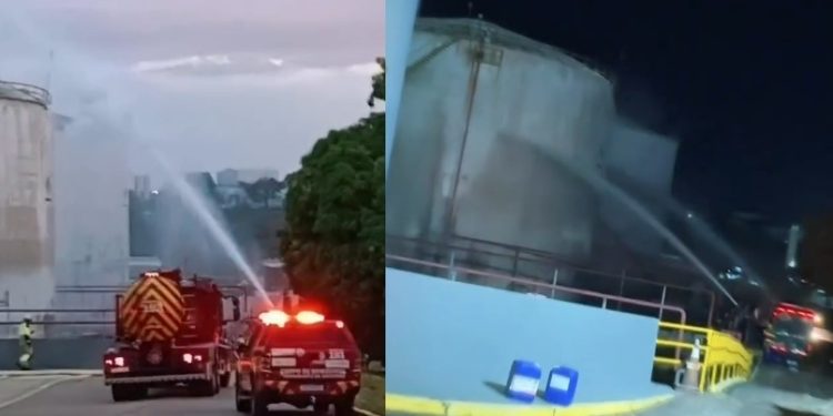 Bombeiros estão há mais de 41 horas resfriando tanque do gás que vazou em Manaus
