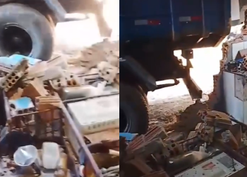 Vídeo: Casa é destruíd@ e mulher quase m0rr3 após invasã0 de caçamba da Prefeitura de Itapiranga