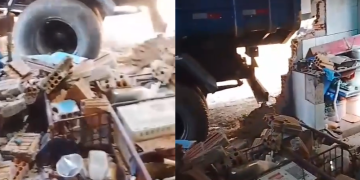 Vídeo: Casa é destruíd@ e mulher quase m0rr3 após invasã0 de caçamba da Prefeitura de Itapiranga