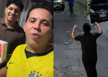 Em onda de solidariedade, rapaz que impl0rou para não ser r0ubad0 ganha celular novo em Manaus