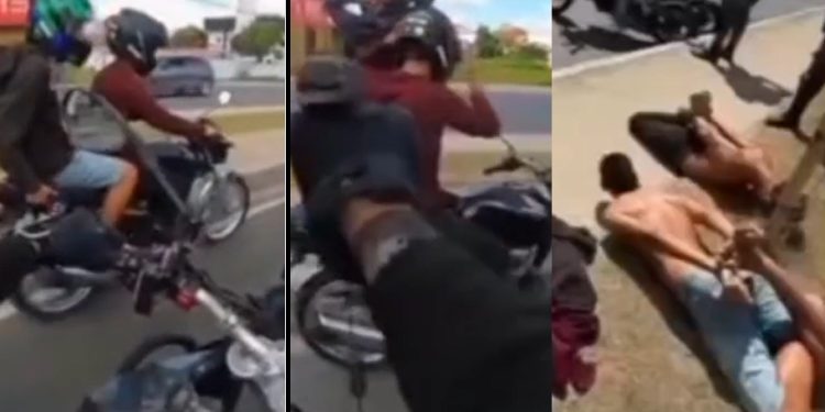 Vídeo: Rocam deita dois blindados na rua e prova que bandid0 não aguenta a polícia