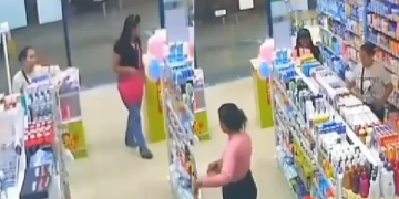 Vídeo: ‘Cheirosas’ que furt@m farmácias em Manaus já deram r0mb0 de R$ 15 mil em produtos
