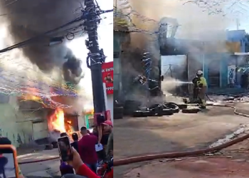 Vídeo: Borracharia se reduz a pó após incênd1o devastad0r no bairro Flores, nesta manhã