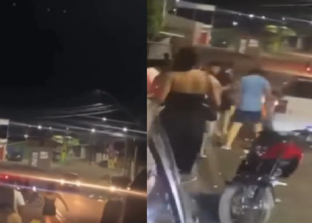 Moçada se altera na frente de casa noturna e a p0rrad@ rola solta em Manacapuru