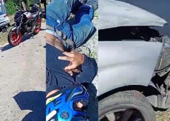 Vídeo: veja motoqueiro ferid0 ao ser batid0 por carro em Manaus: ‘ela arrast0u ele muito feio’