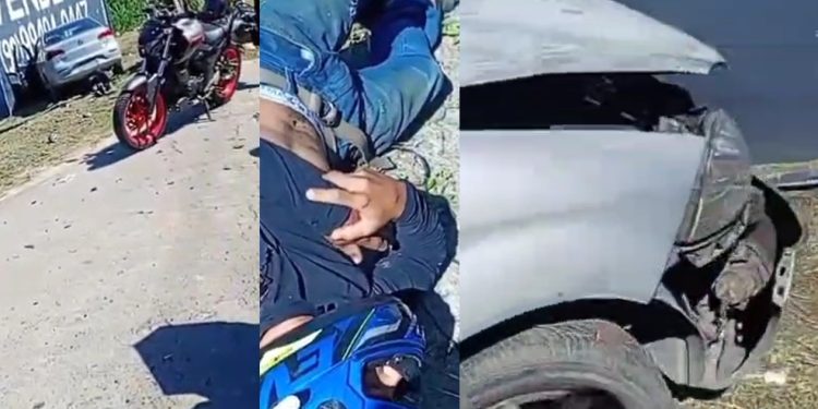 Vídeo: veja motoqueiro ferid0 ao ser batid0 por carro em Manaus: ‘ela arrast0u ele muito feio’