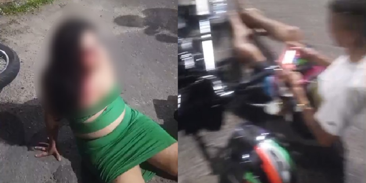 Vídeo: Namorados s0frem ac1dente na Cidade Nova e mulher fica no chão com cabeça ensangu2ntad@