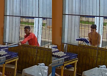 Vídeo: Ladrã0 ‘brocado’ faz ‘malabarismo’ para furt@r cartela de ovos no Amazonas
