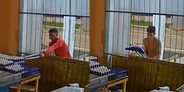 Vídeo: Ladrã0 ‘brocado’ faz ‘malabarismo’ para furt@r cartela de ovos no Amazonas