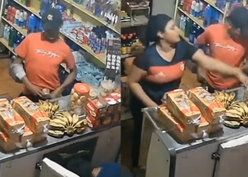 Vídeo: Ladrã0 coloca mercadoria na cueca e ainda ap@nha da funcionária ao ser flagrado