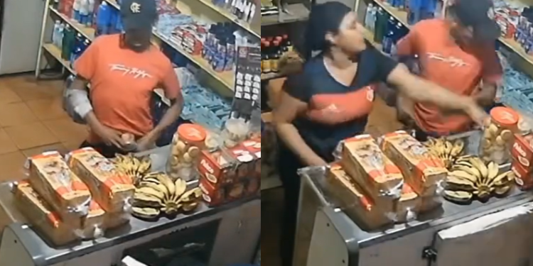 Vídeo: Ladrã0 coloca mercadoria na cueca e ainda ap@nha da funcionária ao ser flagrado