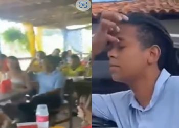 Vídeo: marido leva amante para ver jogo do Brasil e esposa chega no bar: ‘vagabund0’