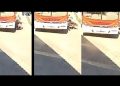 Vídeo de perig0: motoqueiro parado na rua é atr0pelado por ônibus em Manaus