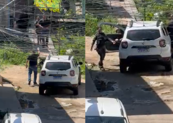 Vídeo: Pr3s0 e com alg3mas, homem consegue fug1r a caminho da audiência de custódia em Manaus