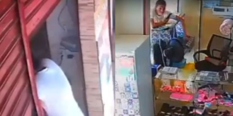 Vídeo: Homem observa movimento, invade loja e leva iPhone em Iranduba