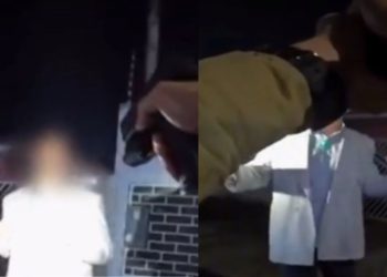 Vídeo: Homem b4te na mulher, tenta enfrentar policiais e acaba derrubado com Taser