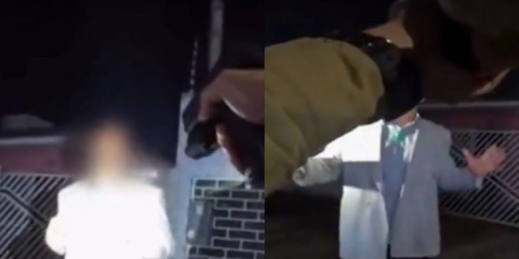 Vídeo: Homem b4te na mulher, tenta enfrentar policiais e acaba derrubado com Taser