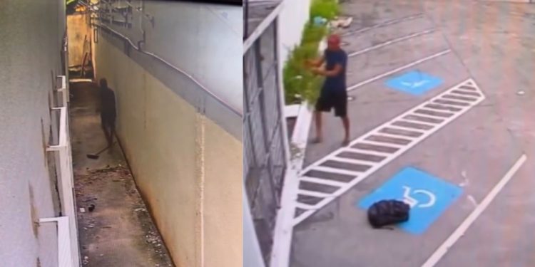 Antes de loja inaugurar, homem furta toda a fiação elétrica em Manaus; veja o vídeo