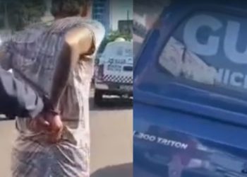 Vídeo: Armado com pistola, homem ameaça moradores e é preso no São Raimundo