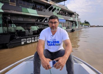 Em Jutaí, Wilson Lima visita base fluvial e defende criação de Polícia de Fronteira para conter cr1me organizado na Amazônia