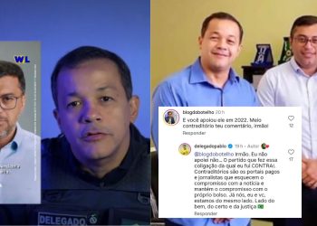 ‘Contraditório’: Delegado Pablo ataca Wilson Lima, leva investida de jornalista político e foto dos dois reaparece