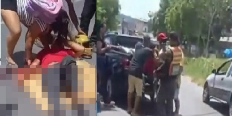 Vídeo: testemunhas colocam motoqueiro ferid0 na picape e levam às pressas em Manaus