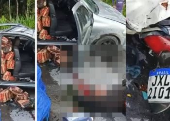 Vídeo forte: motoqueiro m0rre em vi0lenta colisão com picape na AM-010