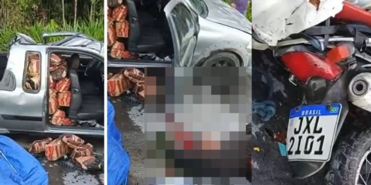 Vídeo forte: motoqueiro m0rre em vi0lenta colisão com picape na AM-010