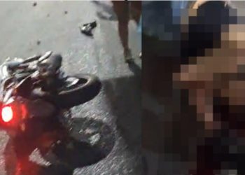Testemunha grava motoqueiro m0rto e massa encefálica no chão em Manaus: ‘crânio rachado’