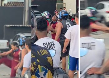Vídeo: esposa traída pelo marido faz barraco e polícia baixa em Manaus: ‘peia nele’