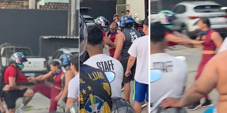 Vídeo: esposa traída pelo marido faz barraco e polícia baixa em Manaus: ‘peia nele’