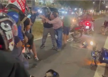 Vídeo: C0nfusã0 envolvendo condutores de moto interrompe tráfego em importante via de Manaus