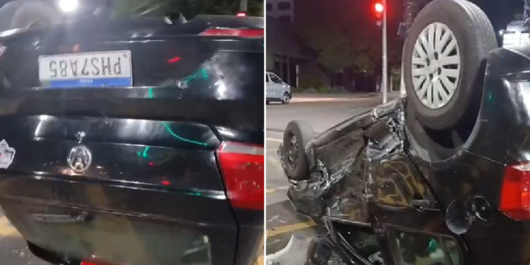 Ac1dente com dois carros deixa um deles cap0tad0 no bairro Adrianópolis