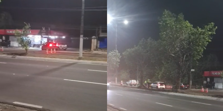 Vídeo: Durante racha, carro ating2 poste e quase invad3 lanchonete no bairro Tarumã