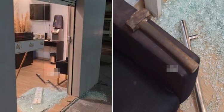 Joalheria é alvo de arr0mbamento em Itacoatiara; bandi1dos deixam marreta e rastro de sangu3 para trás