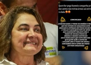 Maria do Carmo divulga “salve” do CV contra Wilson Lima e Tadeu de Souza que faz apologia ao poder paralelo