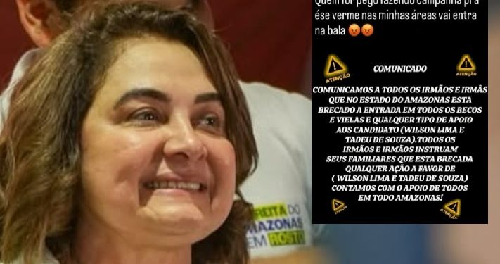 Maria do Carmo divulga “salve” do CV contra Wilson Lima e Tadeu de Souza que faz apologia ao poder paralelo