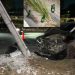 Condutor tranca carro e some após destruir poste com SW4 que levava cerveja em Manaus