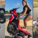 Vídeo mostra momento em que blogueira esfrega o fi0fó no chão tentando dar grau na moto