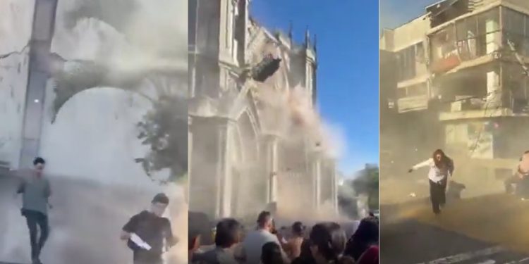 Vídeos mostram prédios caindo e pessoas correndo desesperadas no terremoto da Colômbia 