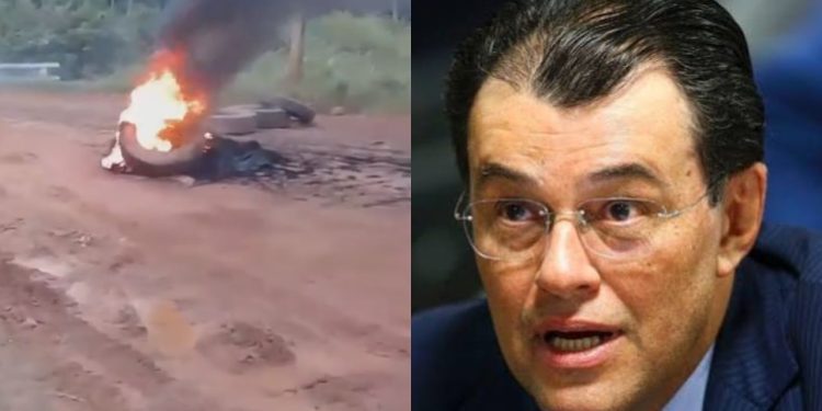 Enquanto Eduardo Braga defende avanços na BR-319, moradores protestam e cobram melhorias