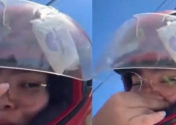 Vídeo: passageira encontra absorvente no capacete de mototaxista em Manaus