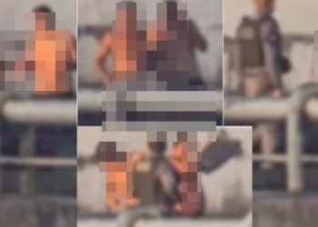 Vídeo: PM dá de cara com homem com a boca na botija do parceiro na orla