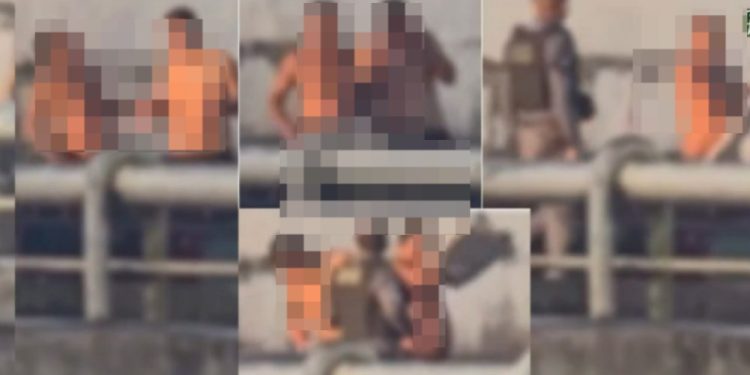 Vídeo: PM dá de cara com homem com a boca na botija do parceiro na orla