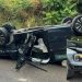 Motorista acerta picape ao avançar preferencial e acaba retirado do carro por bombeiros em Manaus